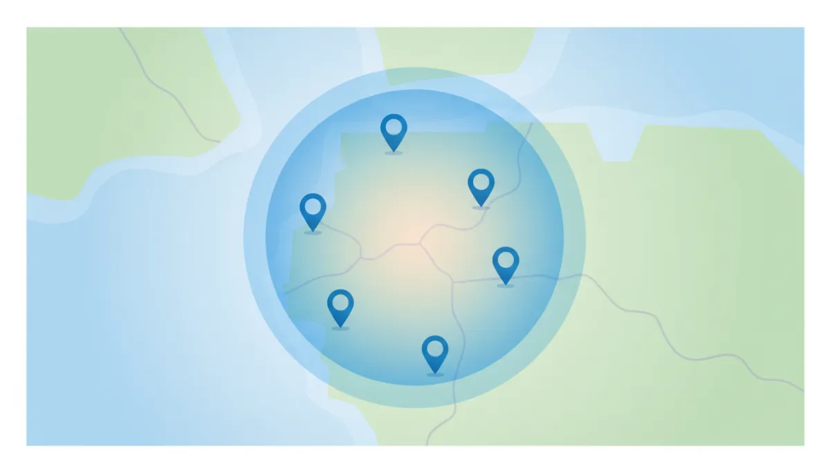 Map illustration showing SafeFlame Propane service area