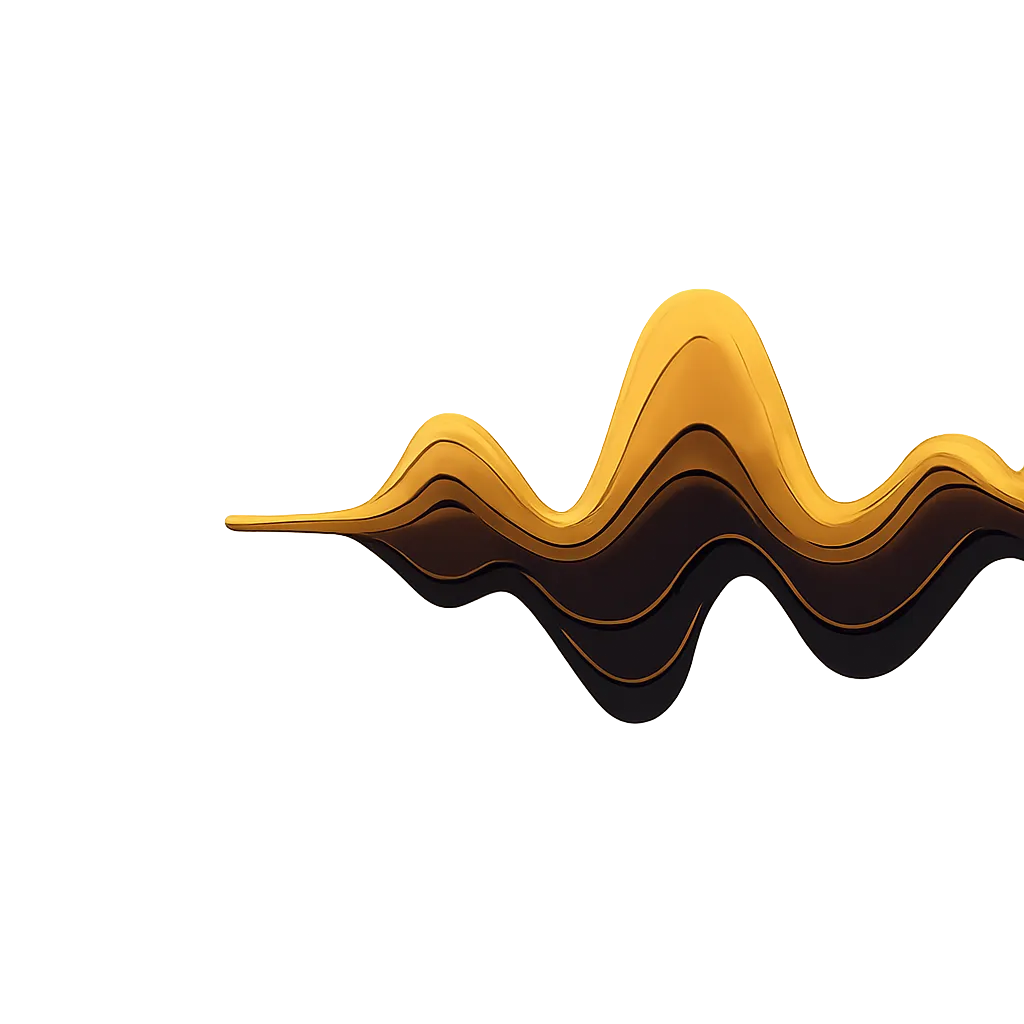 Gráfico abstracto premium de onda de audio o líneas fluidas minimalistas