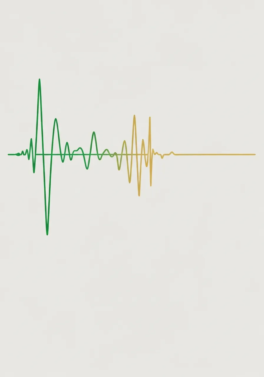 Abstract audio wave graphic in minimal style, no people