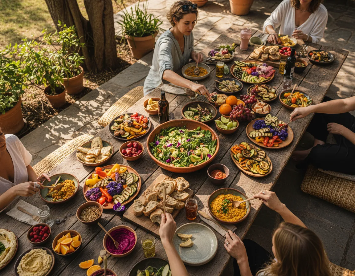 Nourishing shared meal at Phoenix Intensive retreat in Mexico