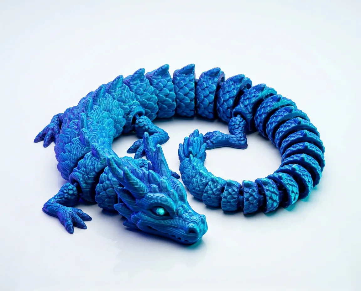 3D printed articulated fidget dragons and sensory toys
