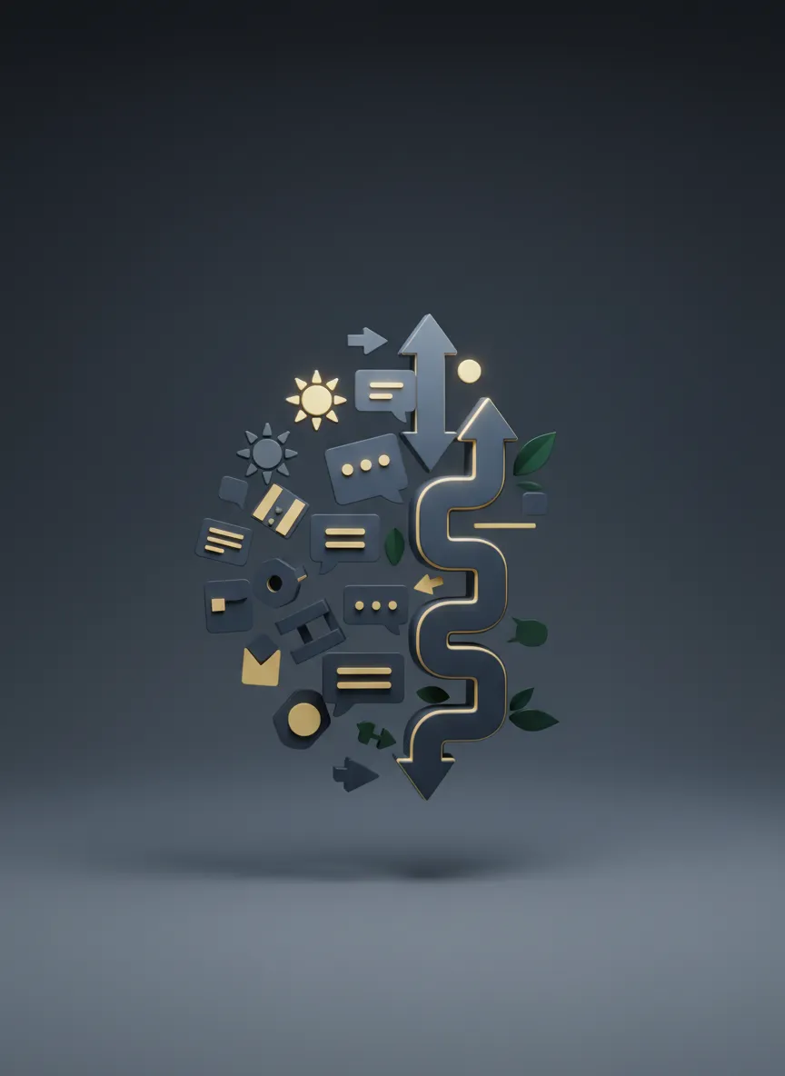 Conceptual graphic of a messy array of solar marketing tools versus a unified system