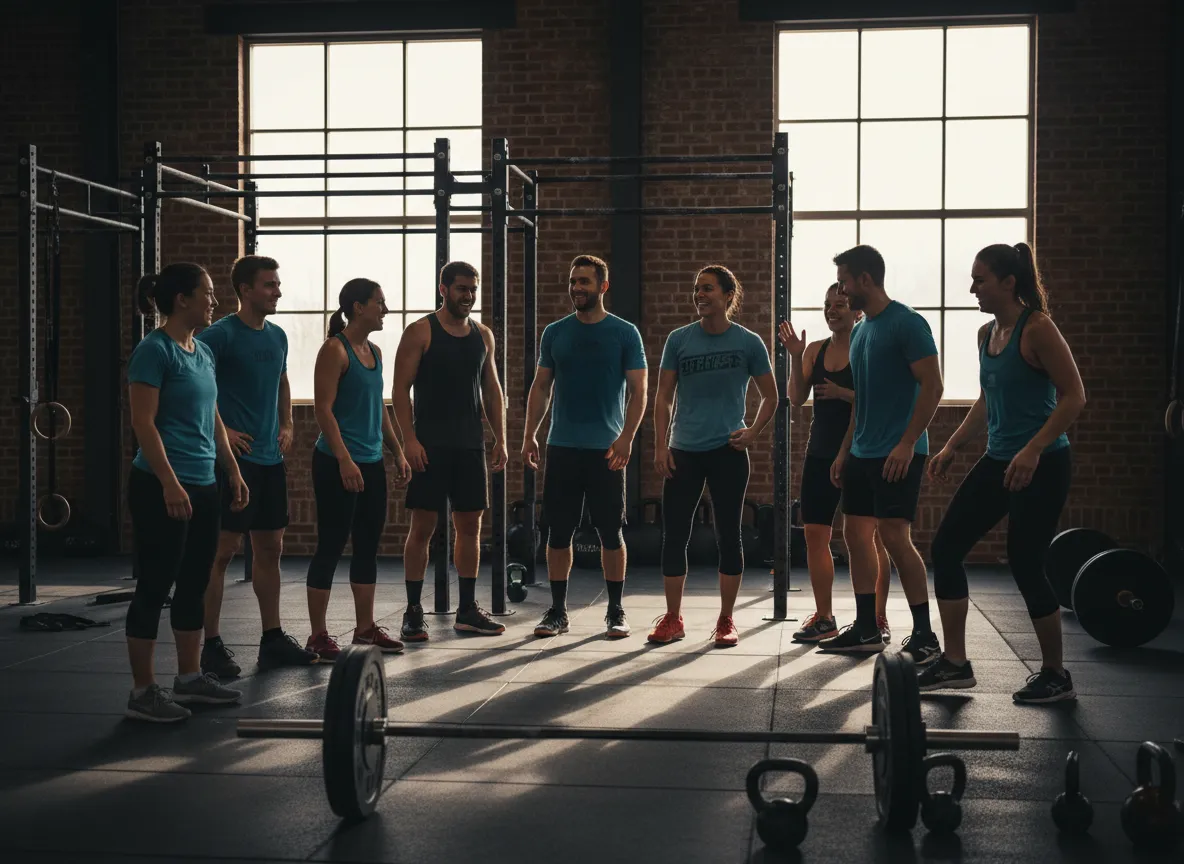 Members cheering each other after workout