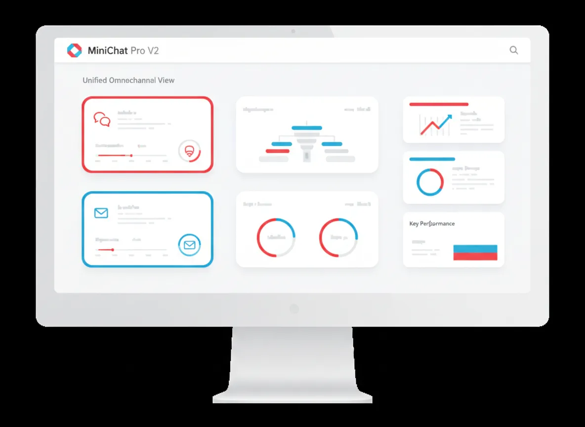 MiniChat Pro V2 Omnichannel SaaS dashboard mockup
