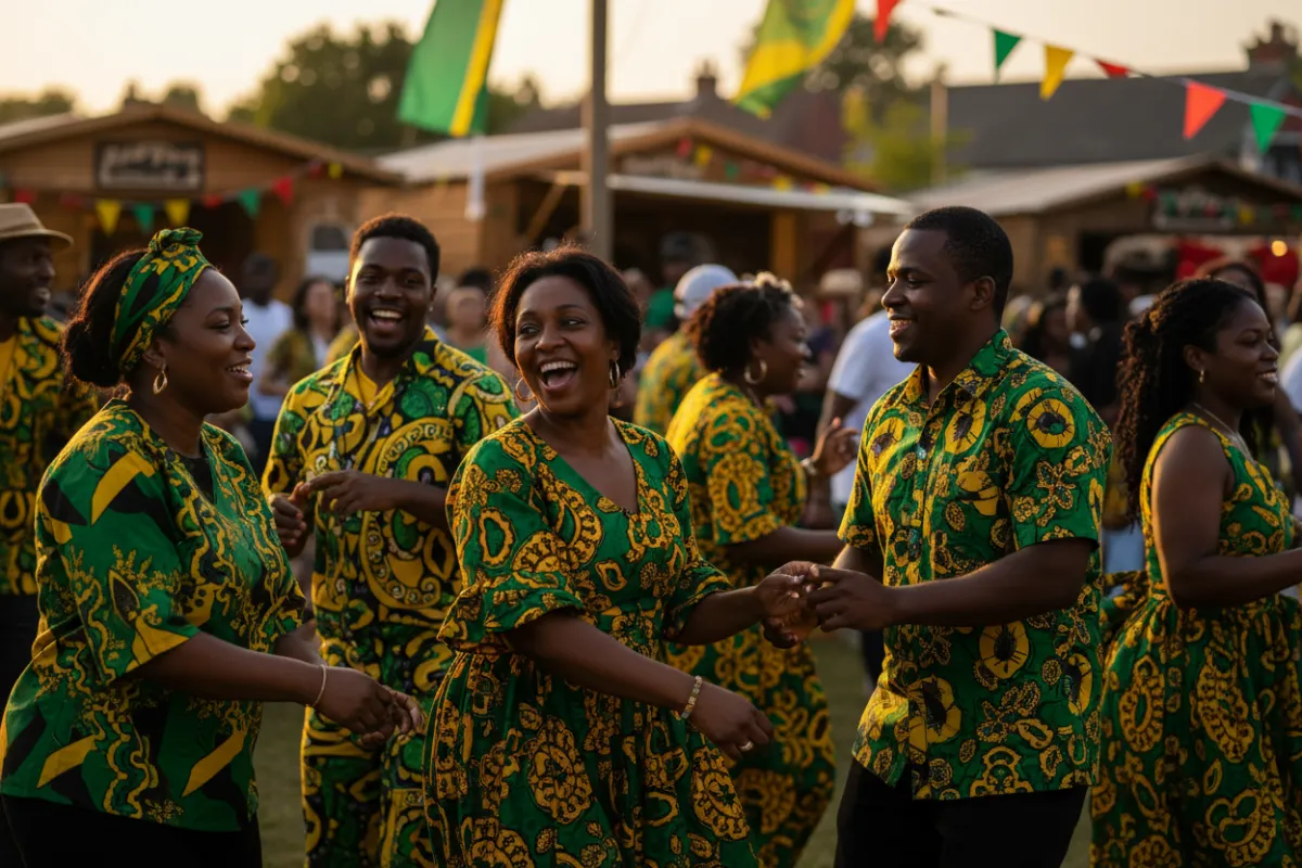 Community members at a cultural event