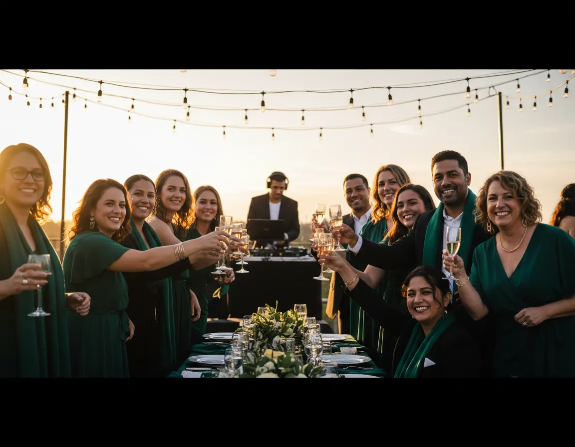 Community members celebrating at an event