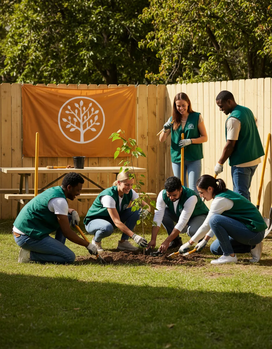 Community members volunteering together to make an impact