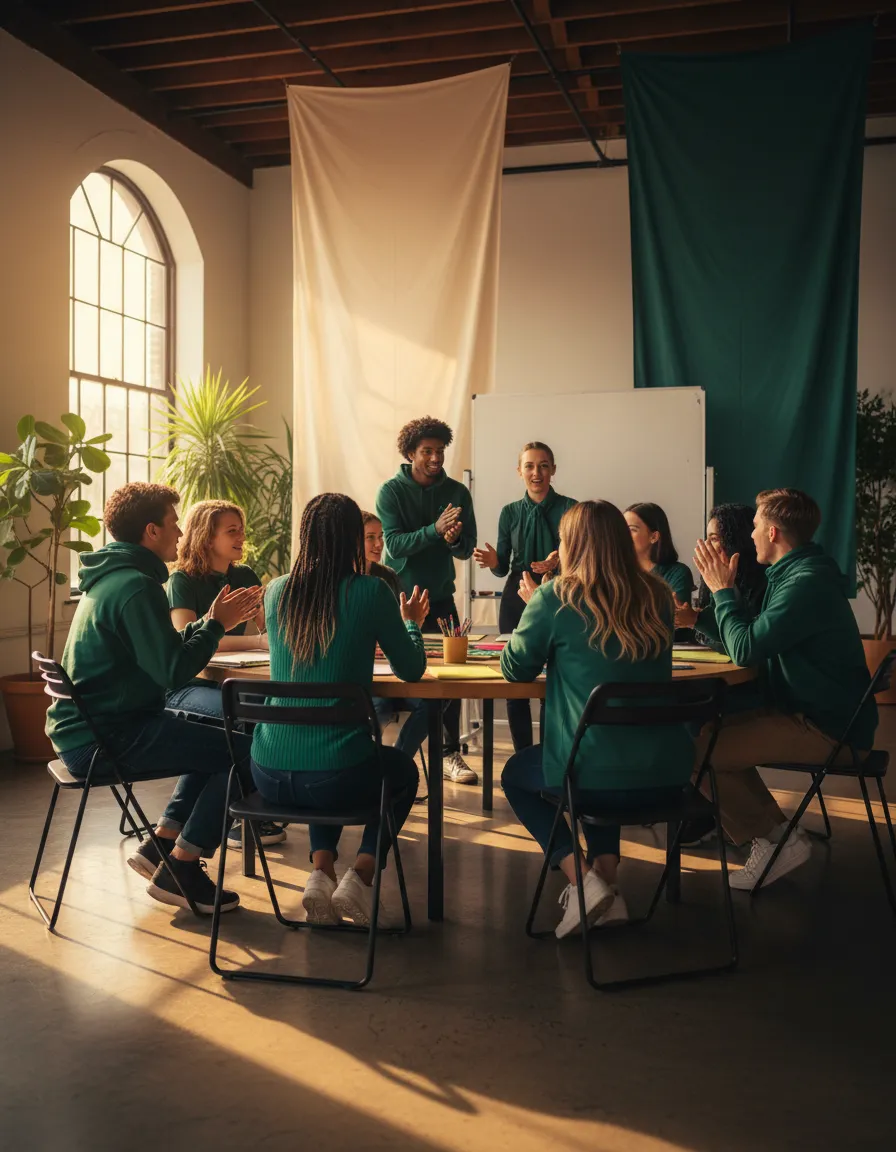 Youth engaging in a leadership development workshop