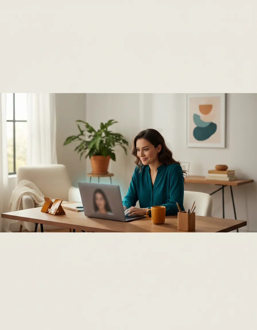 Empathetic telehealth professional interacting with a patient