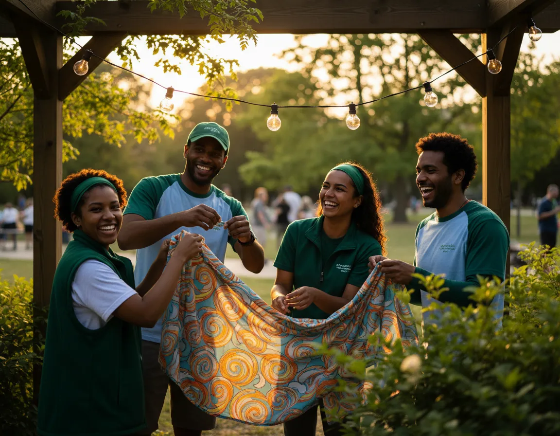 Volunteers assisting at a community event