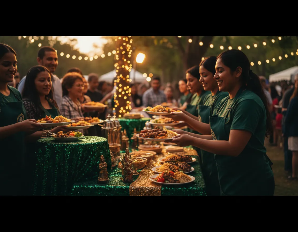 Volunteers helping with a fundraising cultural event