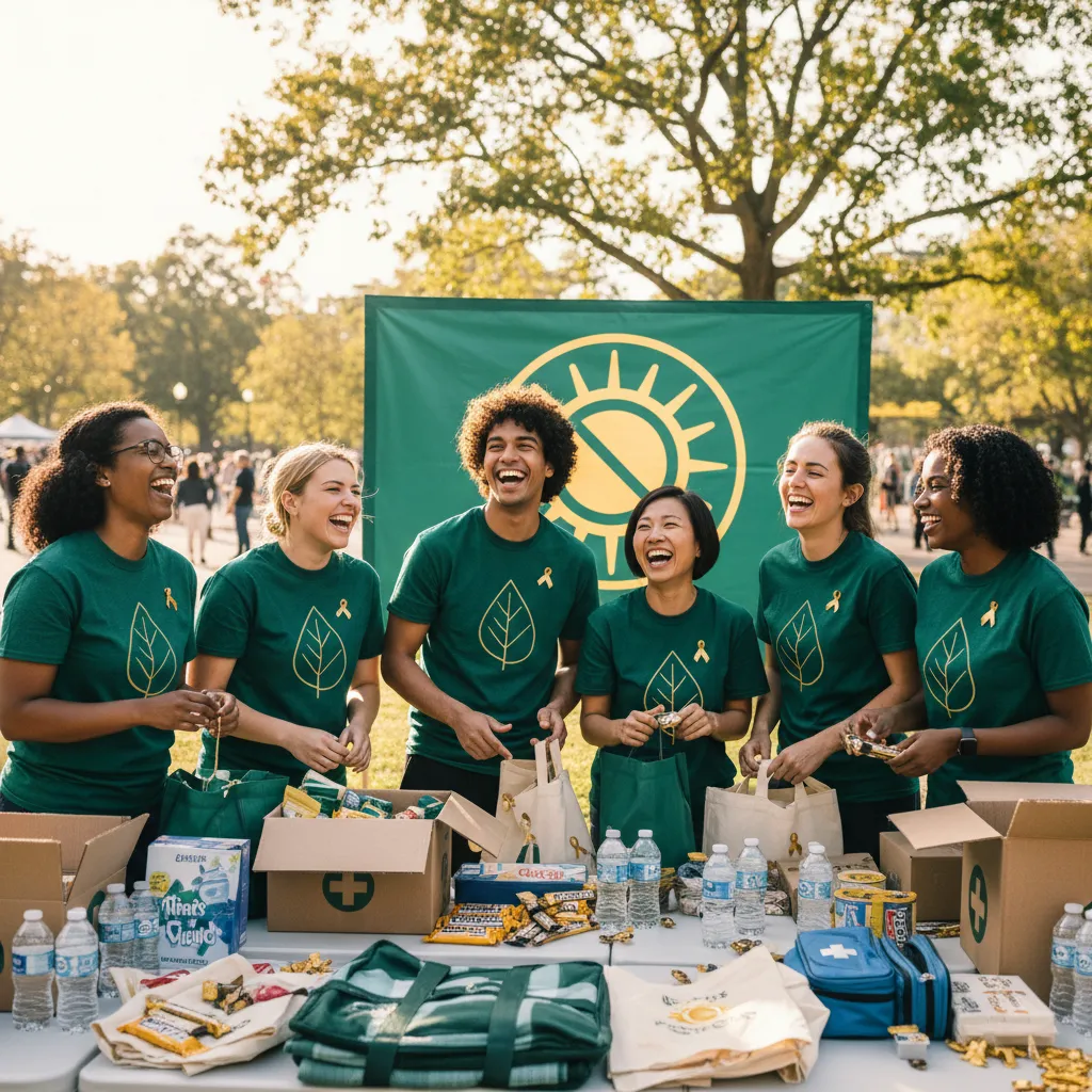 Community members working together on an outreach project