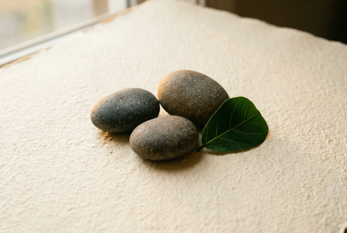 Calm botanical aesthetic representing grounded self-regulation and organic personal growth