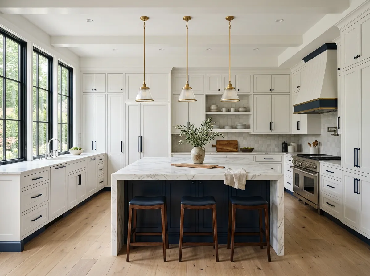 Architectural kitchen remodel with custom cabinetry and center island
