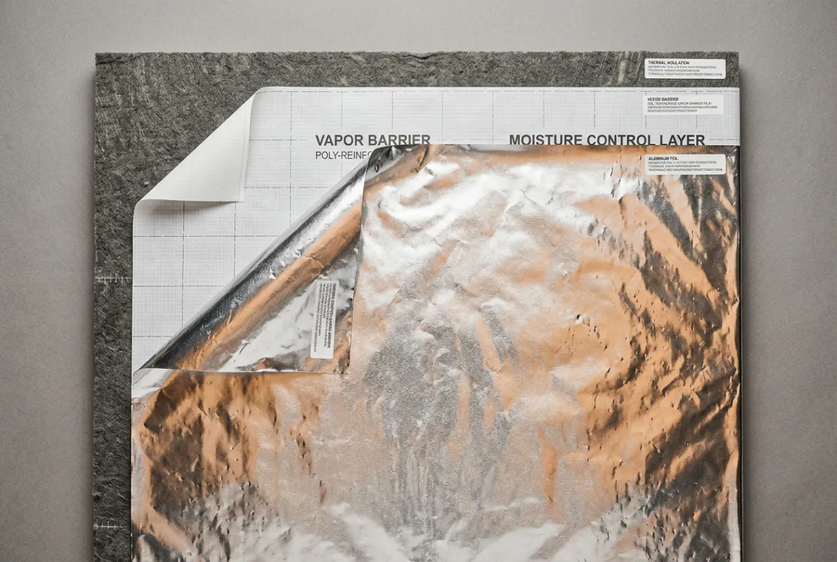 Aluminum vapor barrier foil and high-temperature thermal envelope