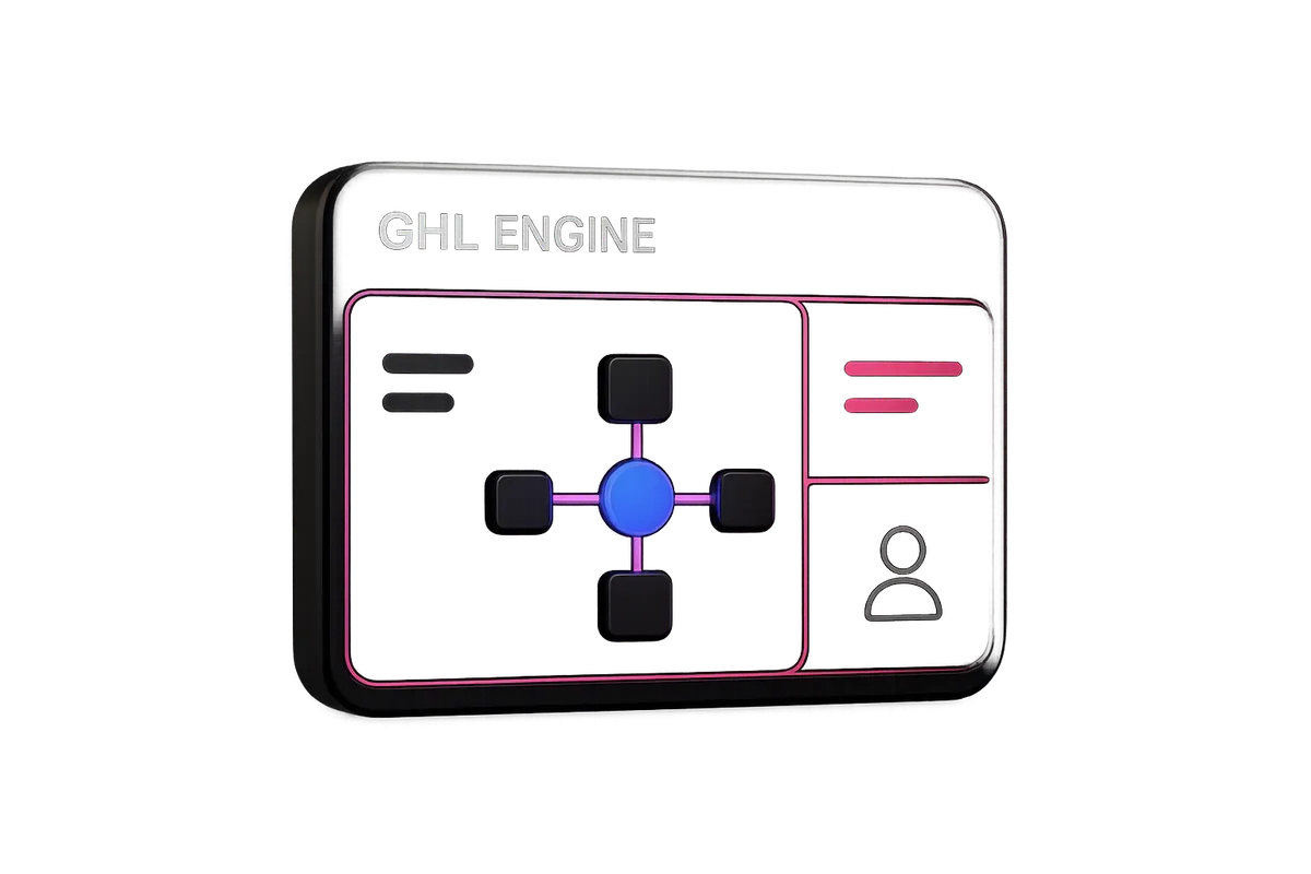 Sleek GHL Engine automation dashboard with pipeline stages and client management