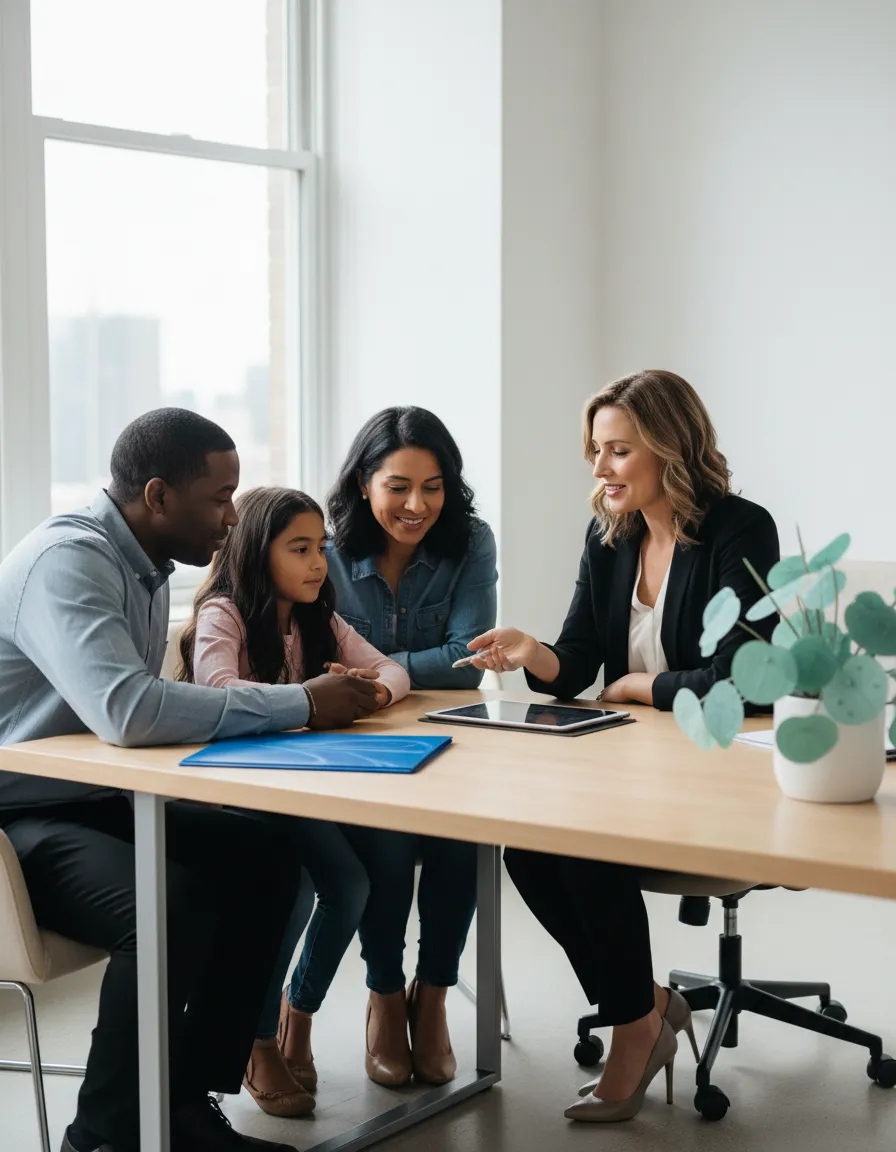 Compassionate FairBillUSA advisor assisting a family