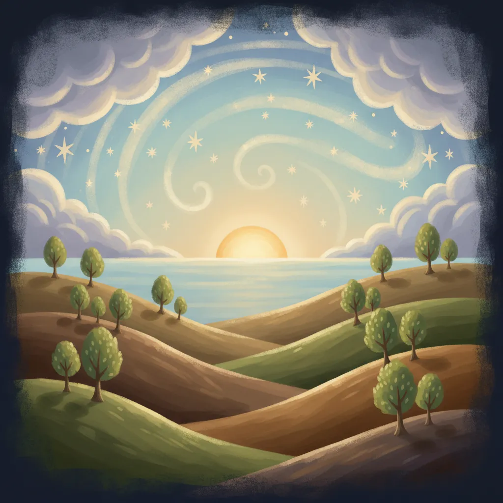 Illustration of Daniel in the Lion's Den, looking brave and protected