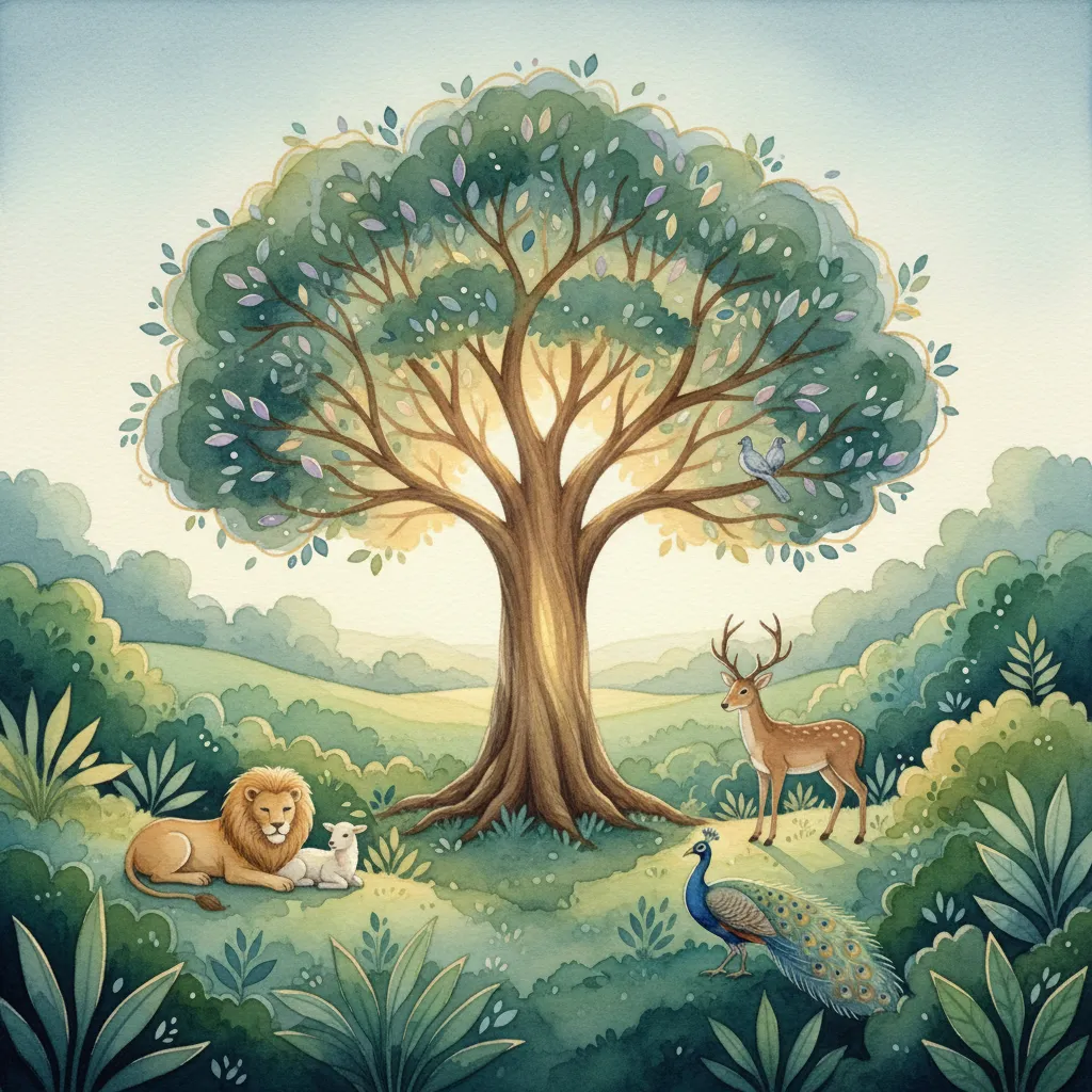 Watercolor illustration of The Story of Creation