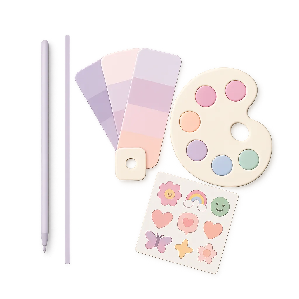 Customizable digital planner pages with playful digital stickers
