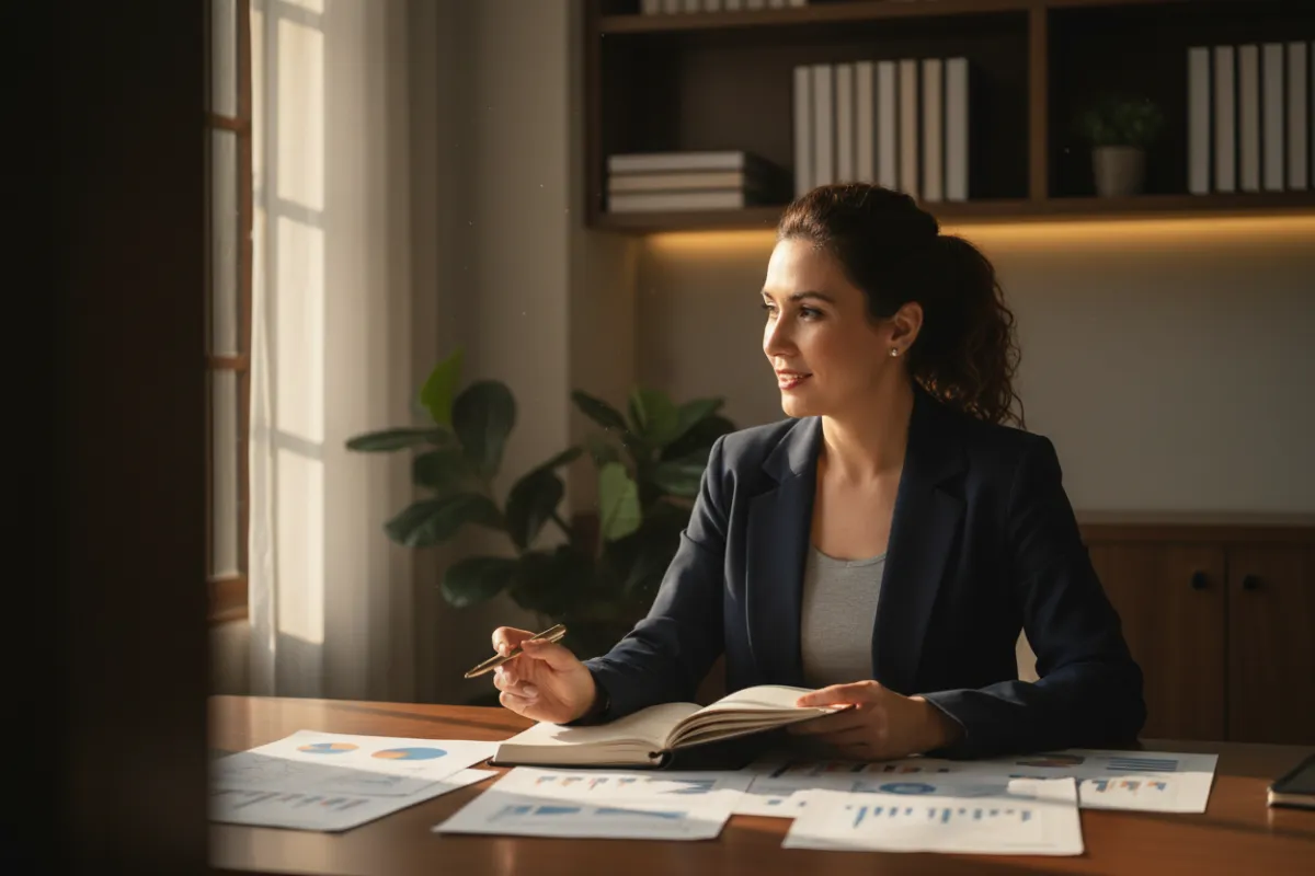 Woman reviewing her financial picture