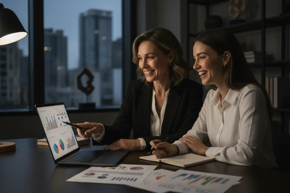 Coach and client in a budgeting accountability meeting