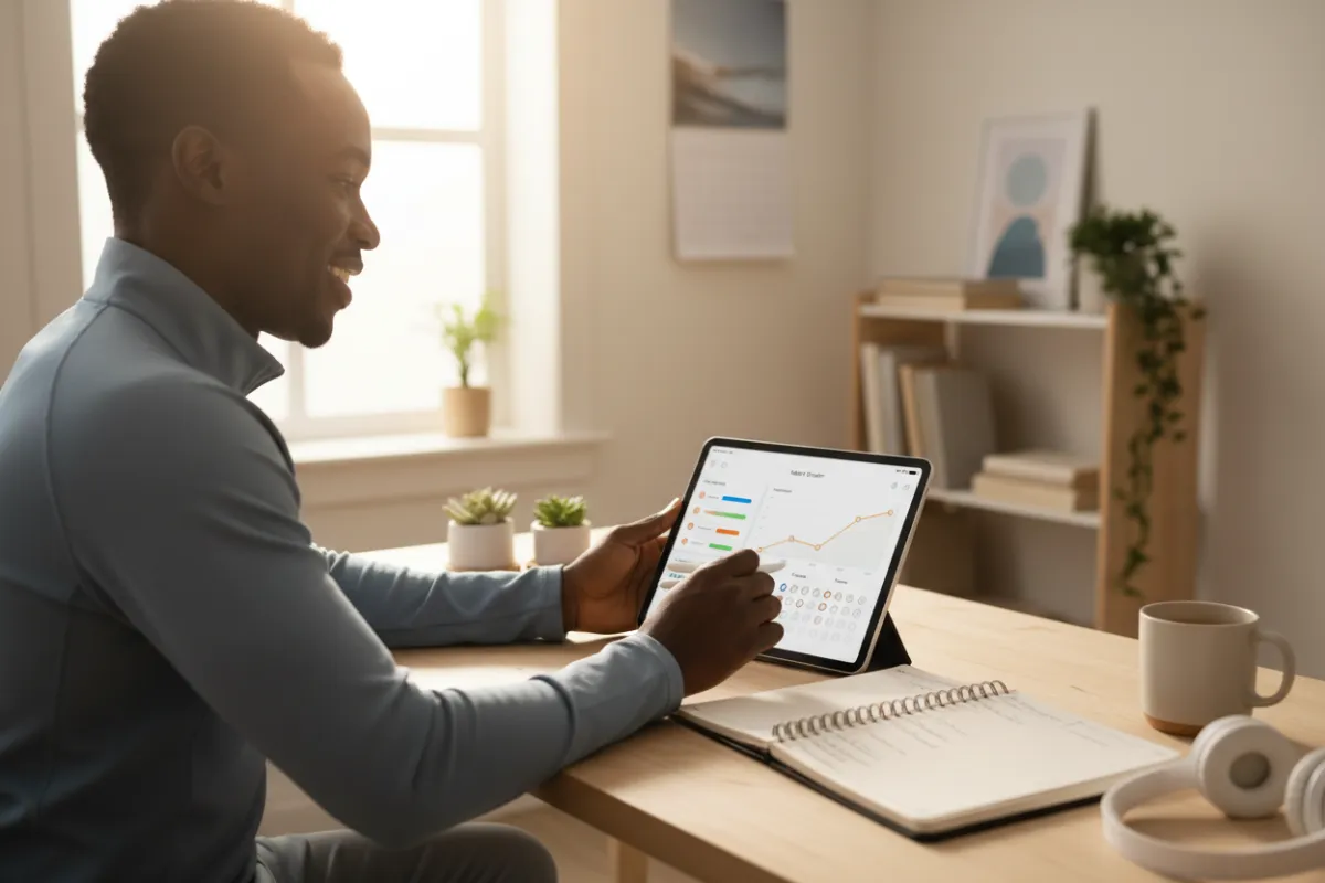 Black person practising disciplined financial habits