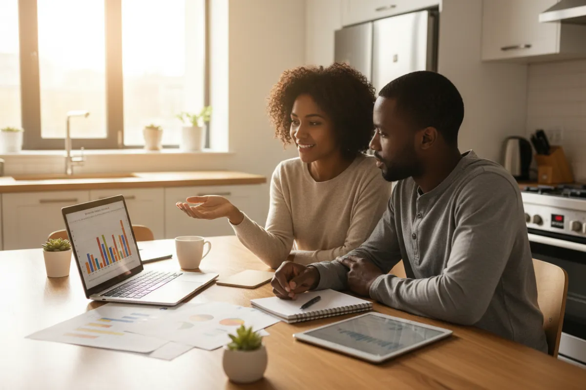 Black woman reviewing her financial picture