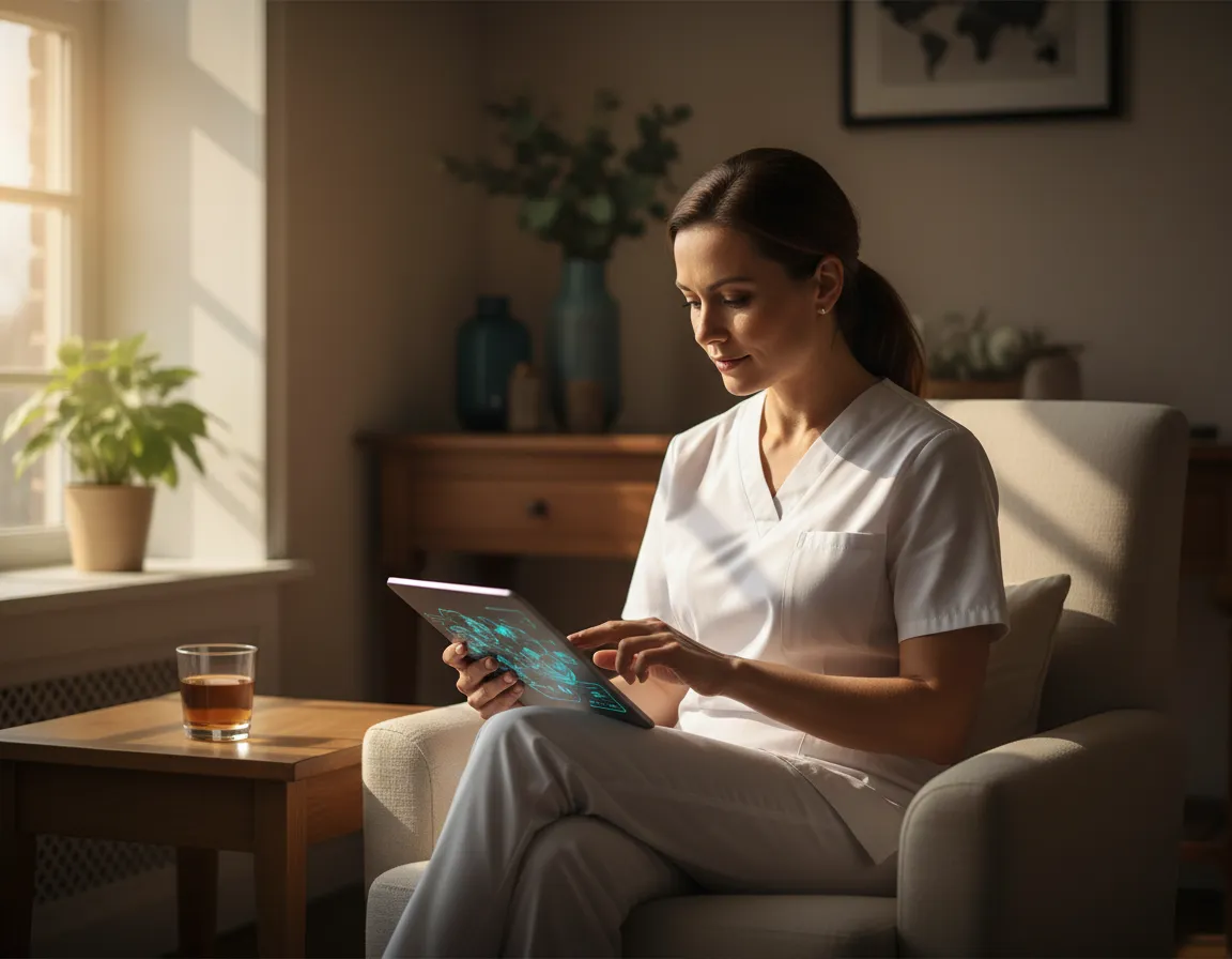 Nurse accurately charting patient progress