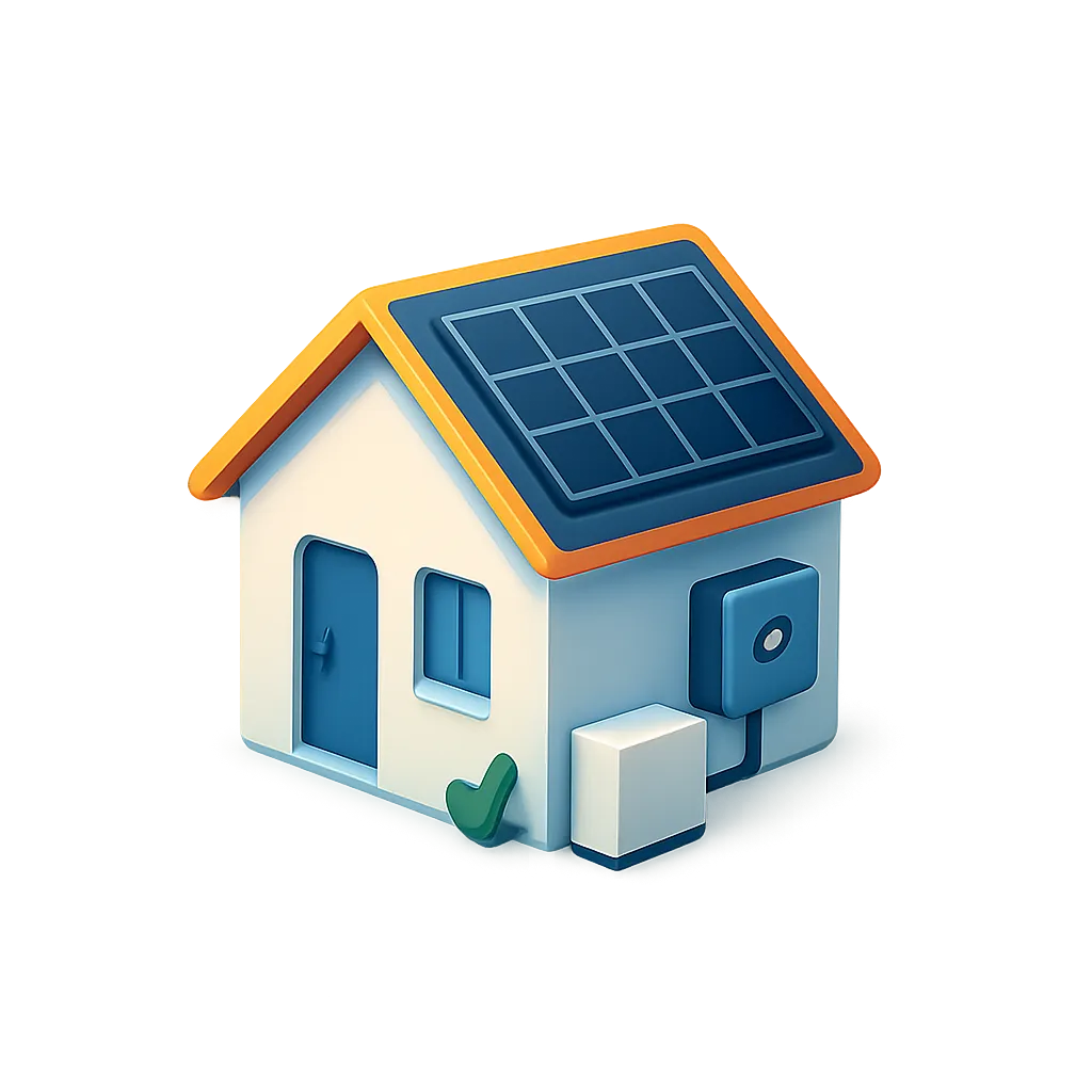 3D style digital art illustration of a solar power system