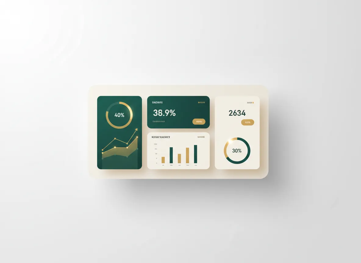 Modern, minimal dashboard showing growth metrics for a beauty and wellness brand