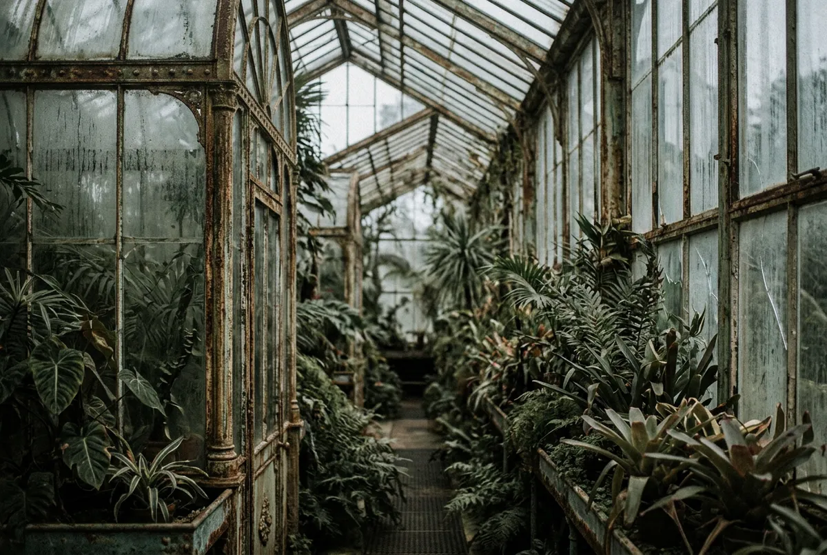 Glasshouse District Victorian ironwork conservatory dome landscape photograph