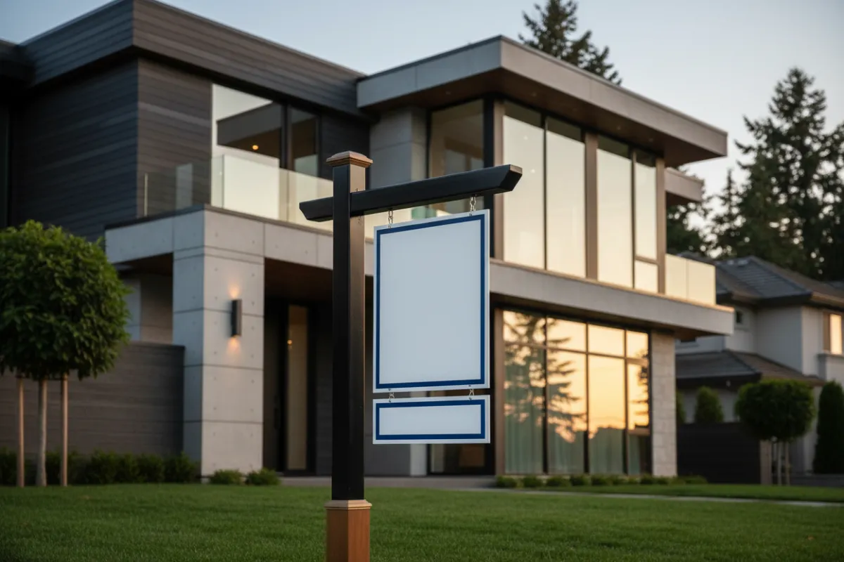 A for sale sign outside a home