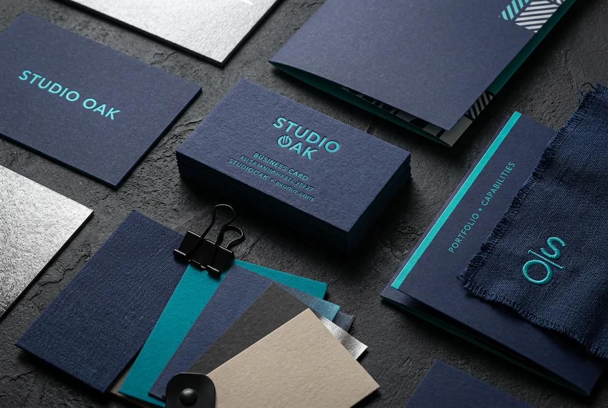 Tactile editorial paper samples, swatch cards, and fine debossed commercial print collateral