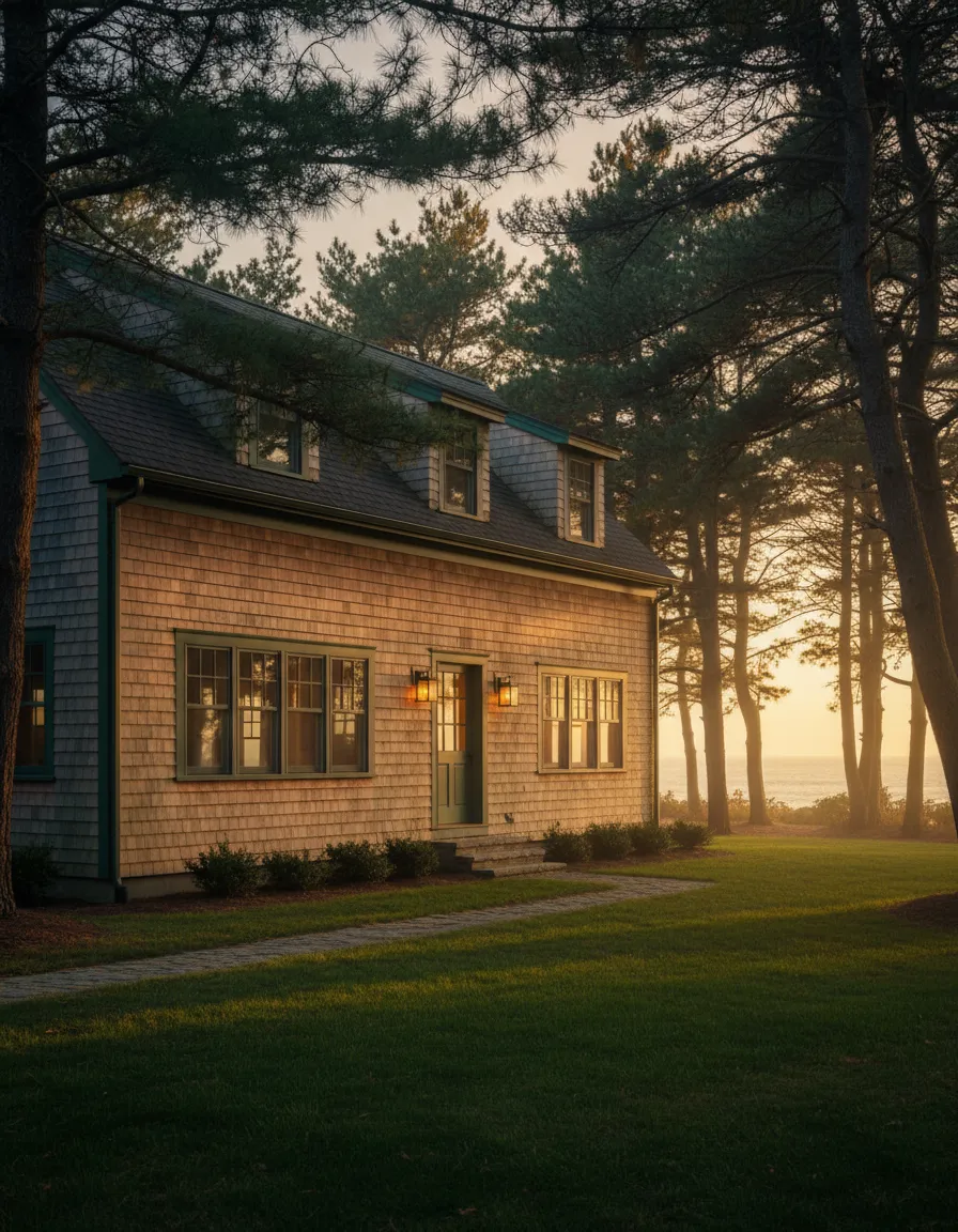 Warm and inviting Maine home exterior indicating property value