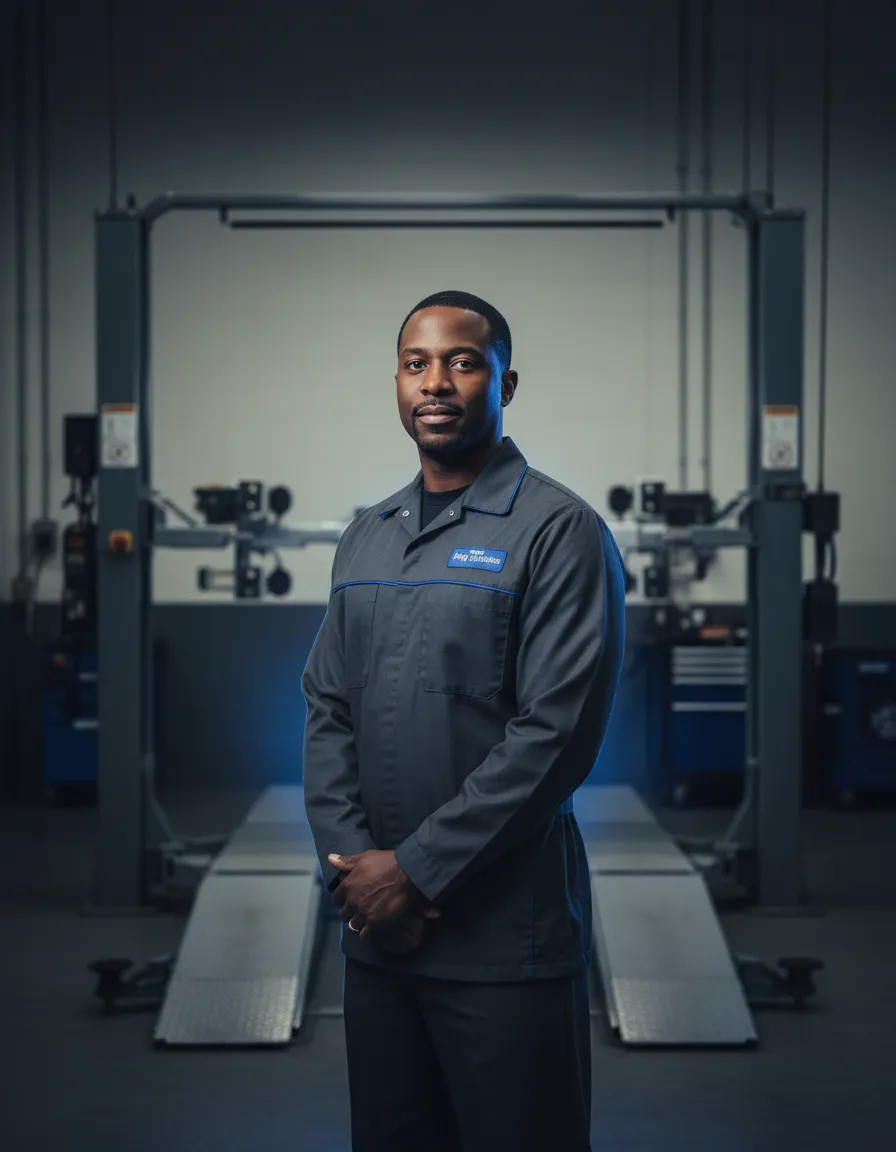 King Technician Founder in a pristine luxury auto shop