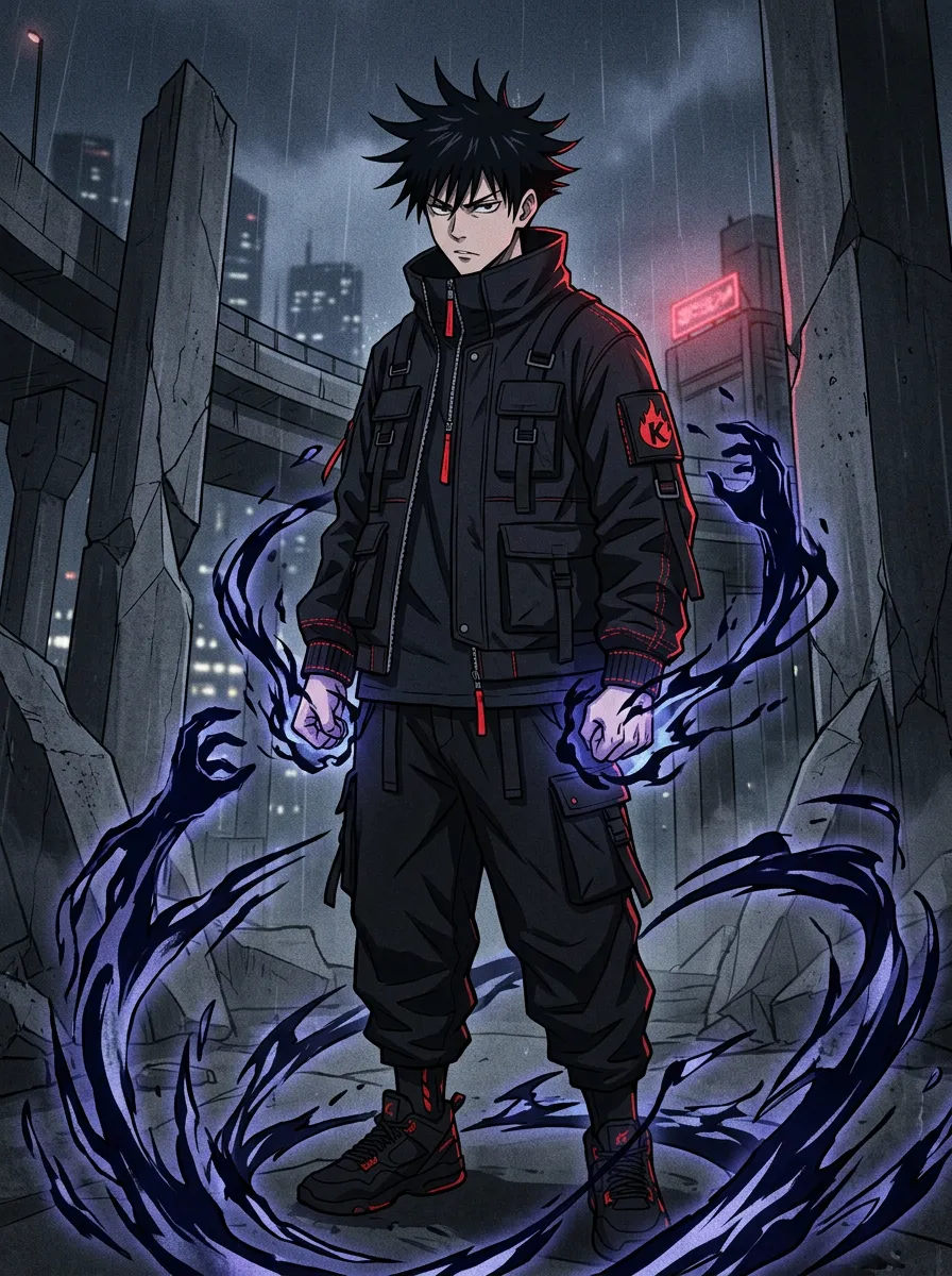 Jujutsu Kaisen universe anime streetwear illustration