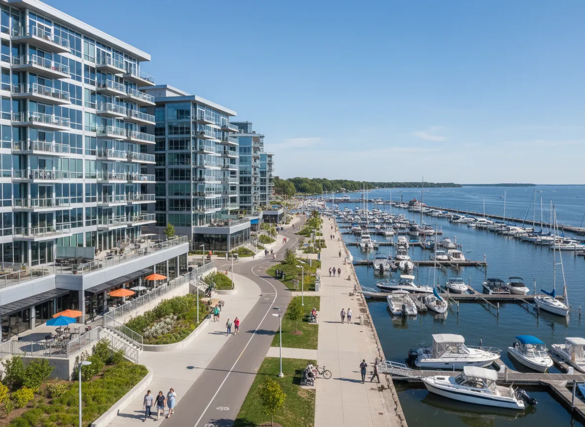 Downtown Muskegon waterfront and urban living