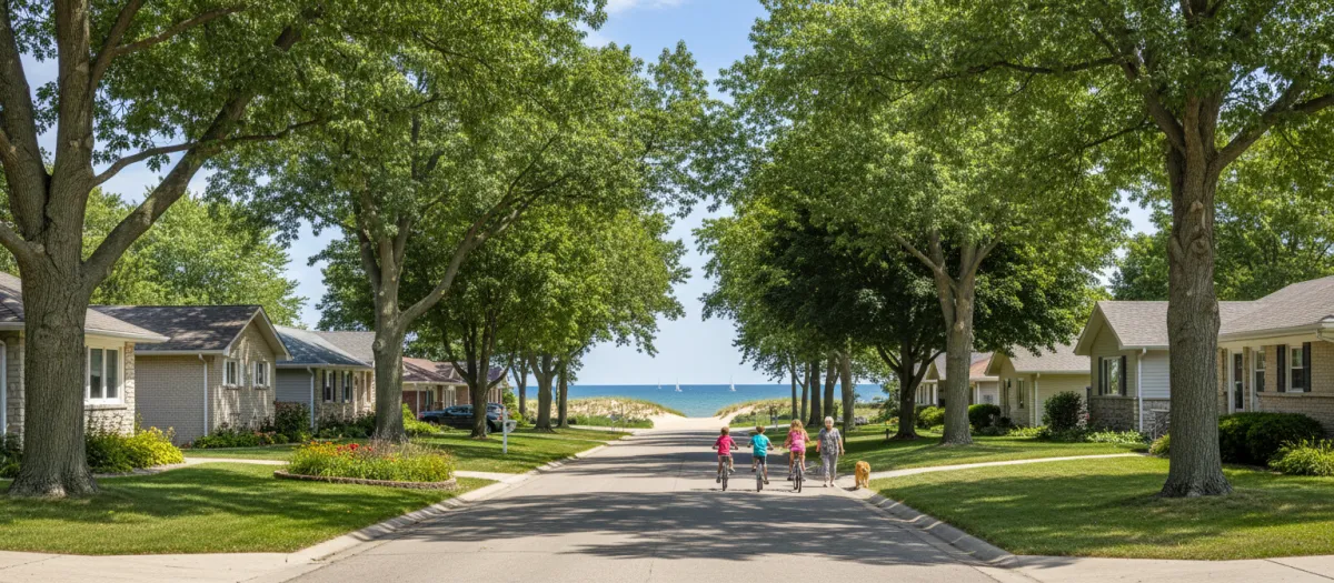 Norton Shores lakeshore neighborhood view