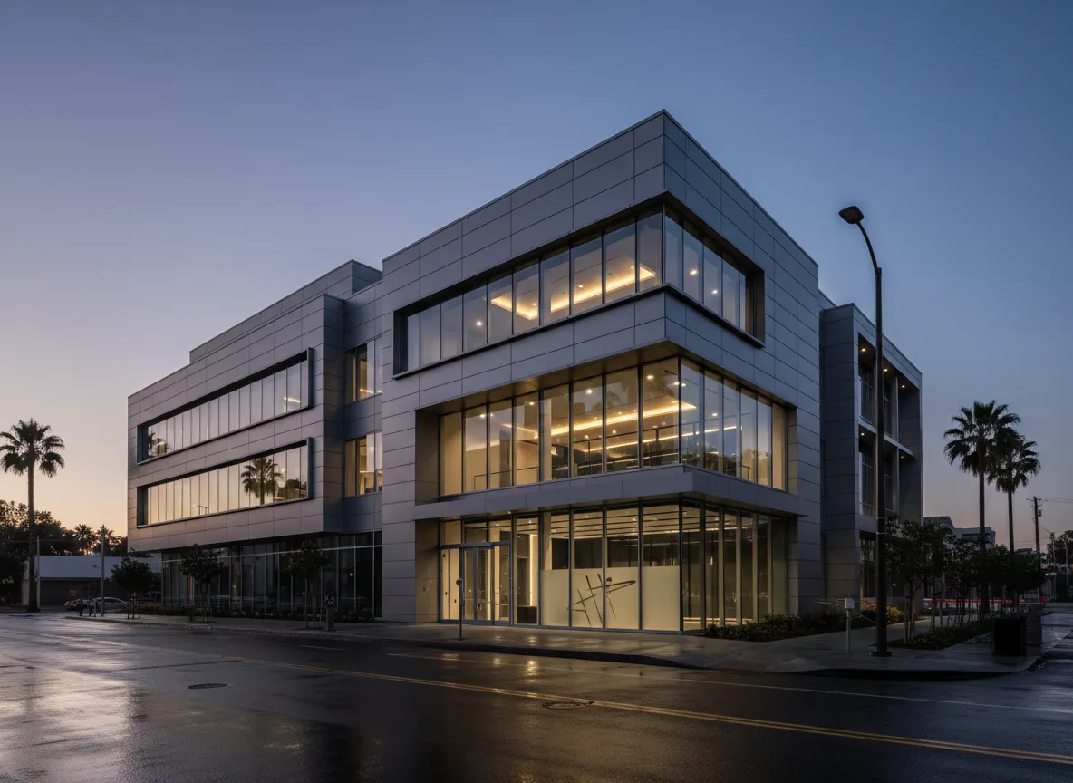 Modern commercial construction project in San Diego