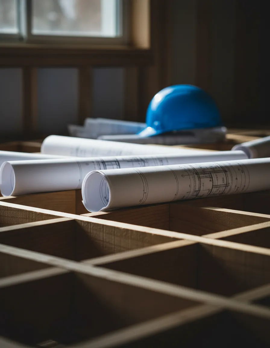 Structural framing and structural engineering details on a residential site