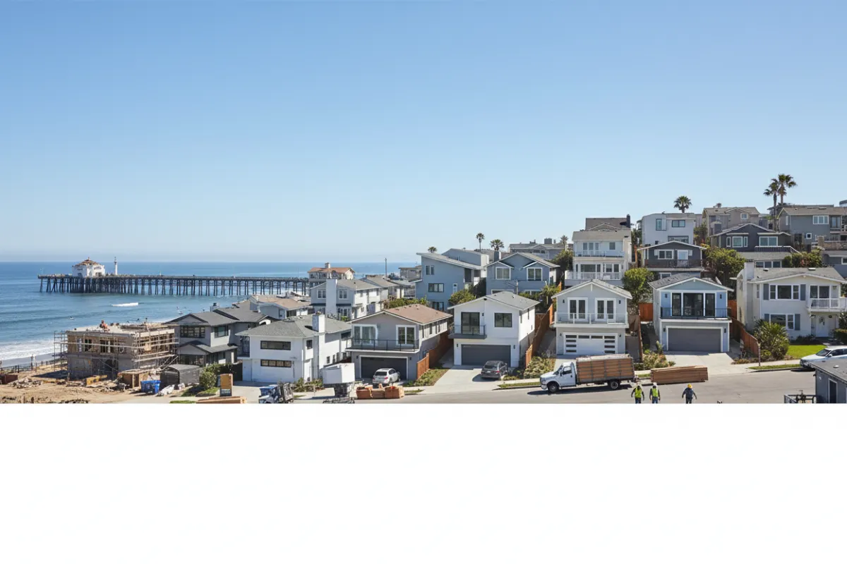 Map-style illustration of Oceanside neighborhoods served by Bernal Builders