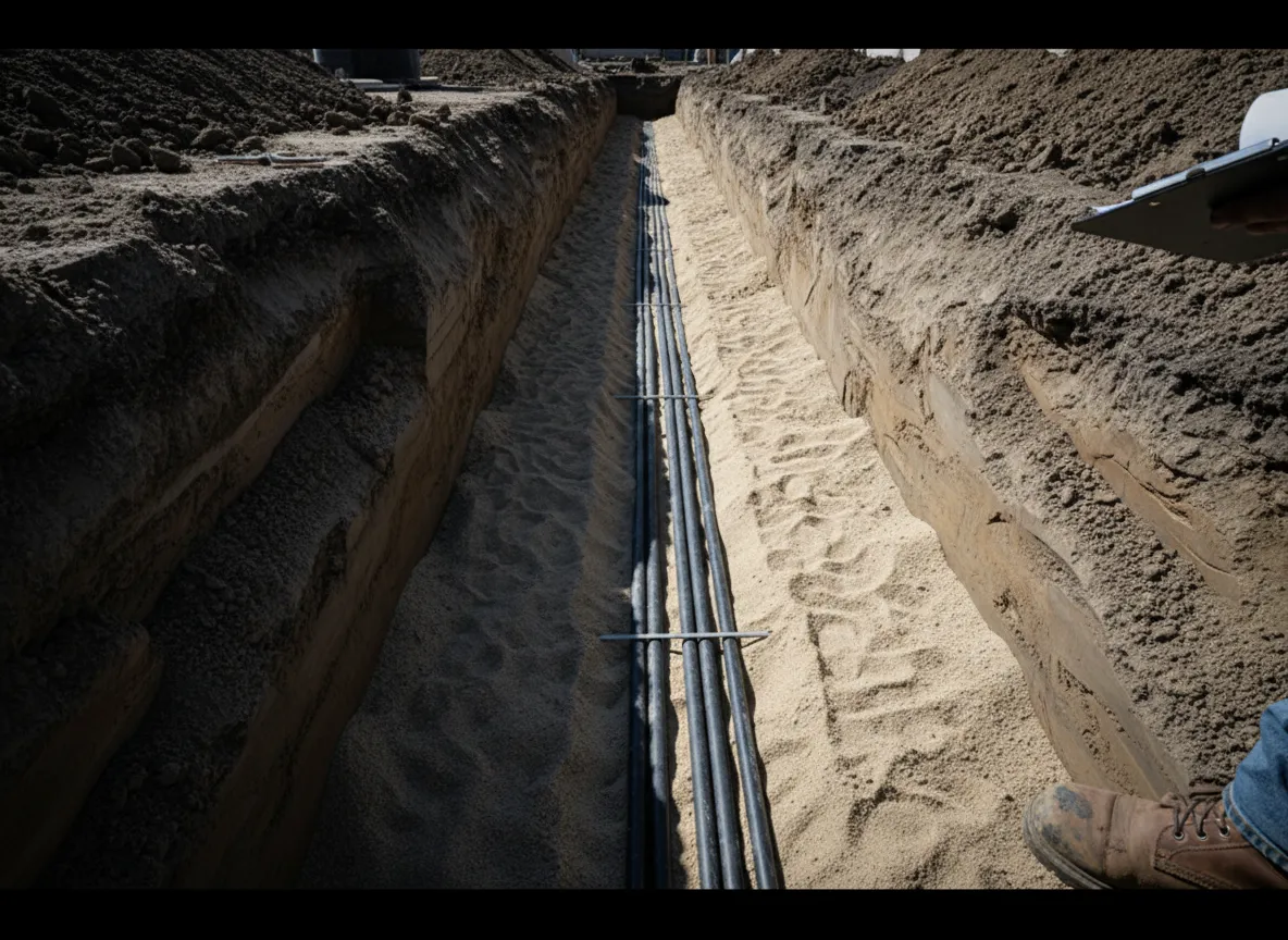Inspection-ready utility trench in San Diego