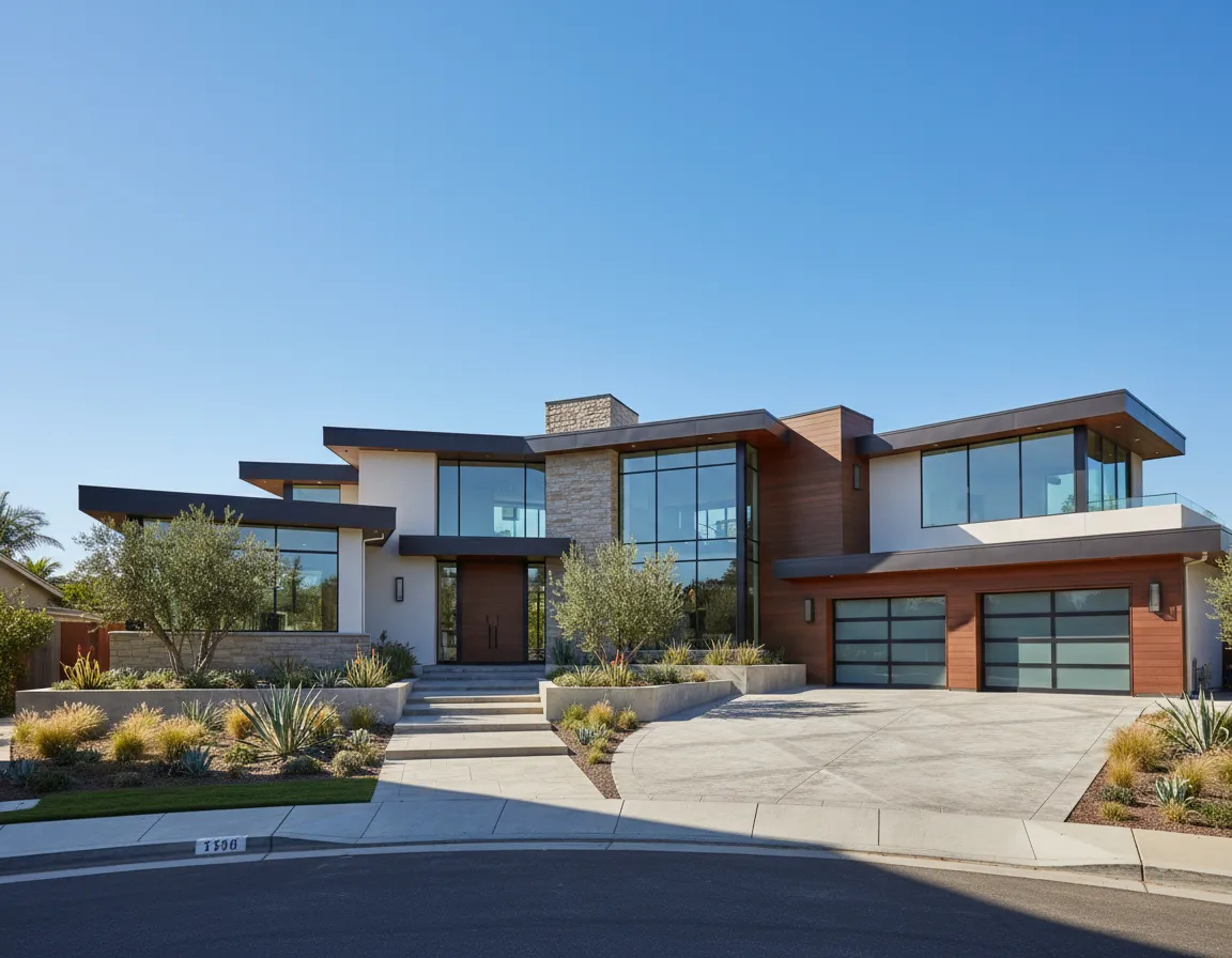 Completed custom home new construction in San Diego