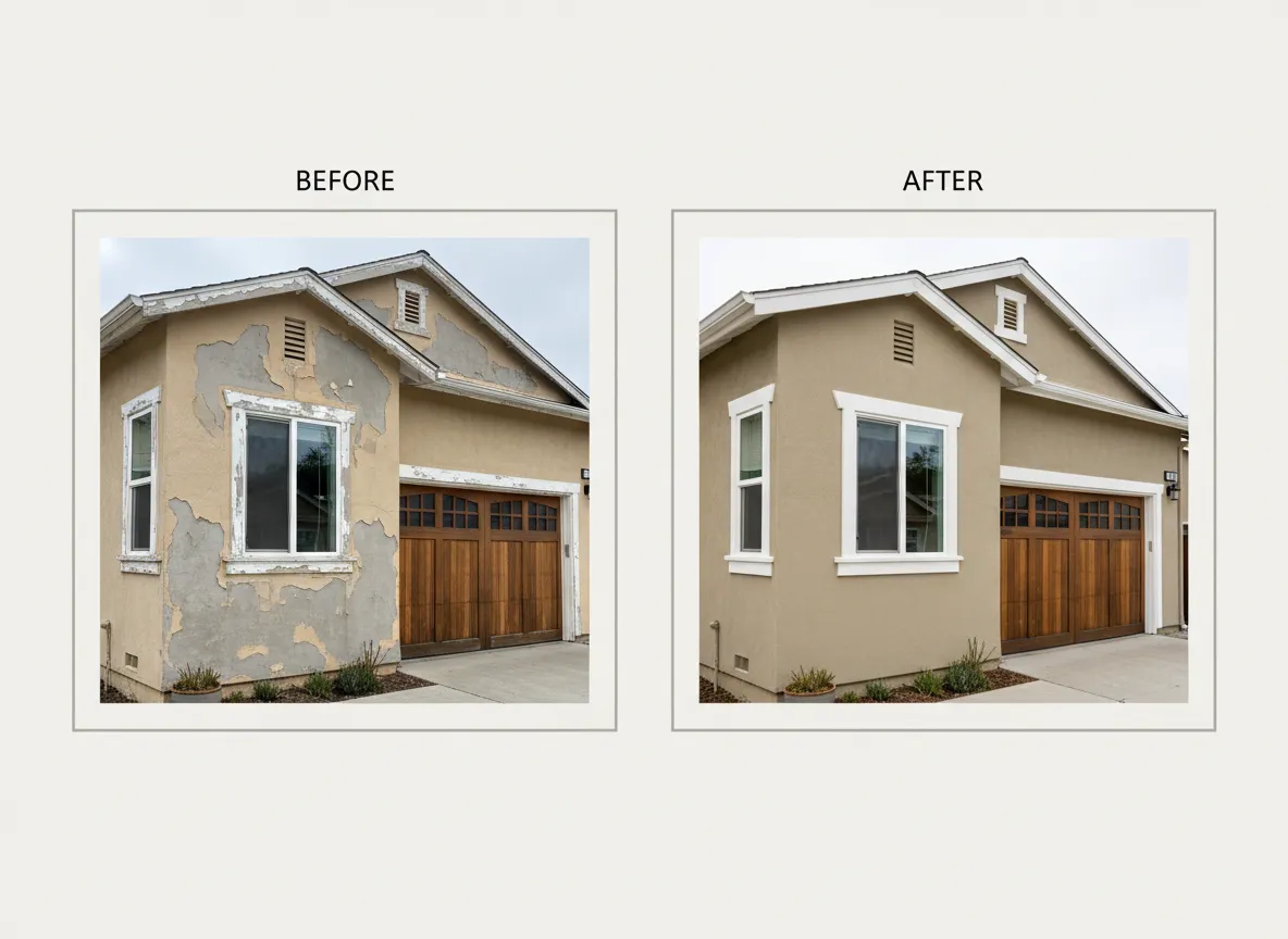 Before and after painting comparison