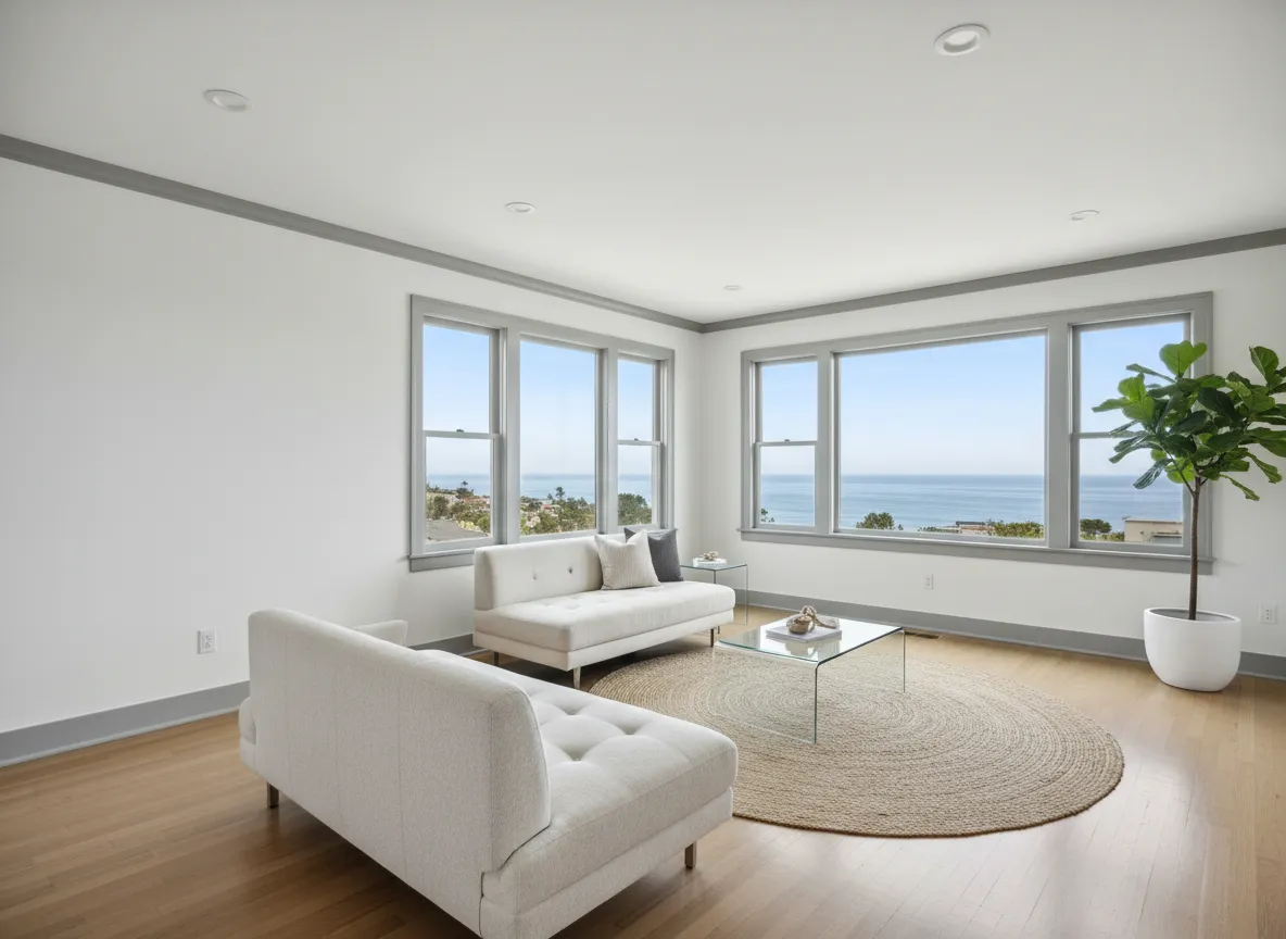 Interior living room painting transformation