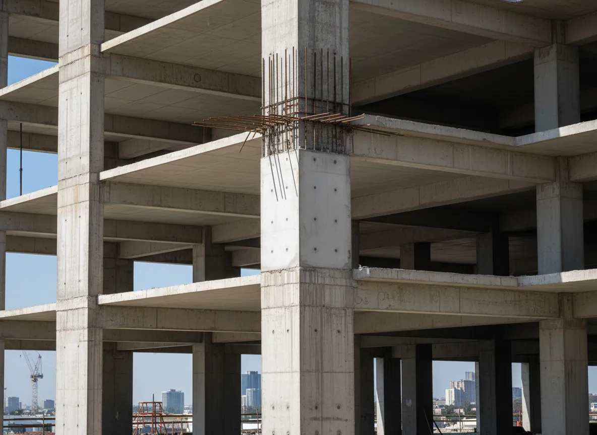 Structural concrete framing and columns