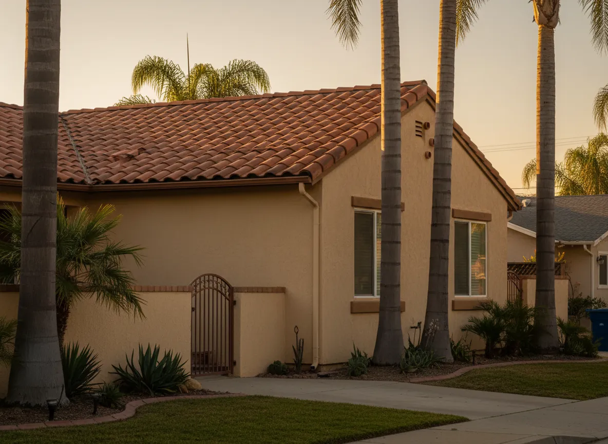 Tile roofing project on a San Diego home