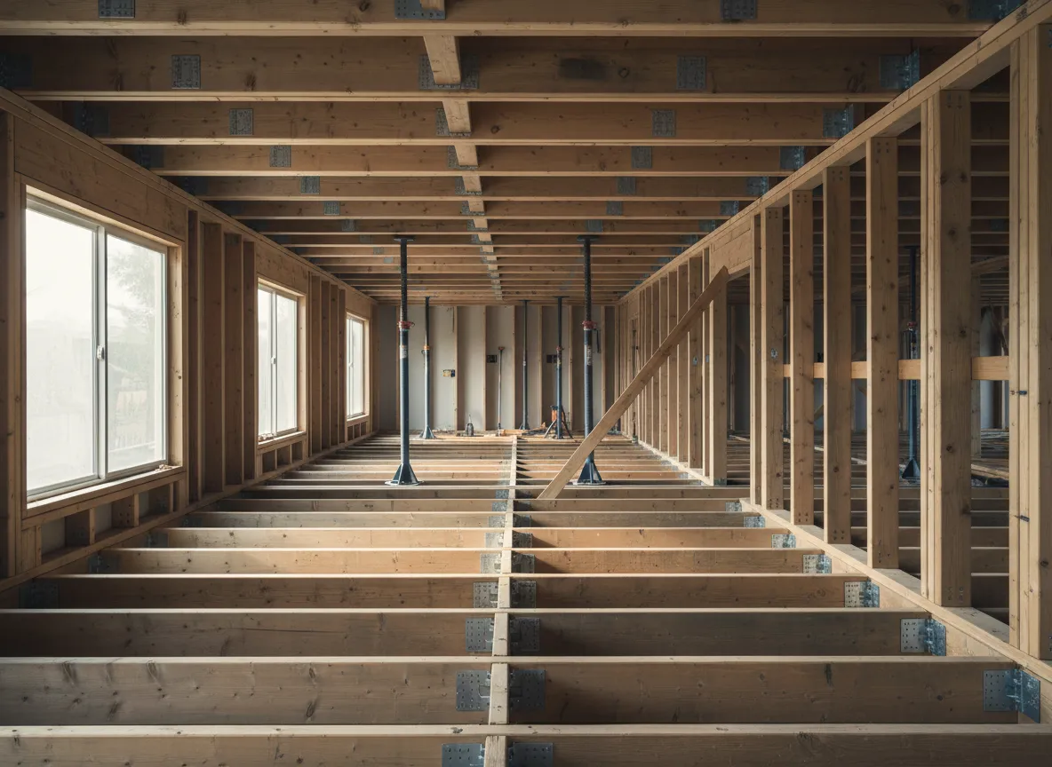 Structural framing support and reinforcement in a remodel project