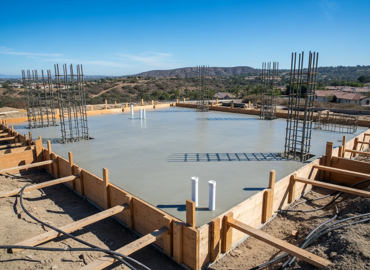 Concrete foundation pour in San Diego